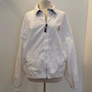 Tommy Hilfiger Mens Vintage White Cotton Lightweight Jacket / Mens Size XL
